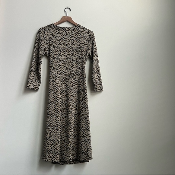 Soft Surroundings Damaria Wrap Dress Leopard Animal Print M 2FY01 midi - Picture 10 of 12
